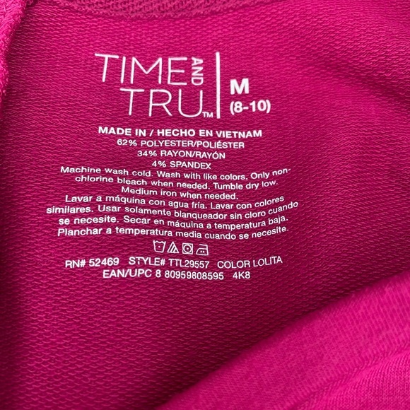 💥Time and Tru Vibrant Pink Casual T-Shirt Dress M - Picture 7 of 9